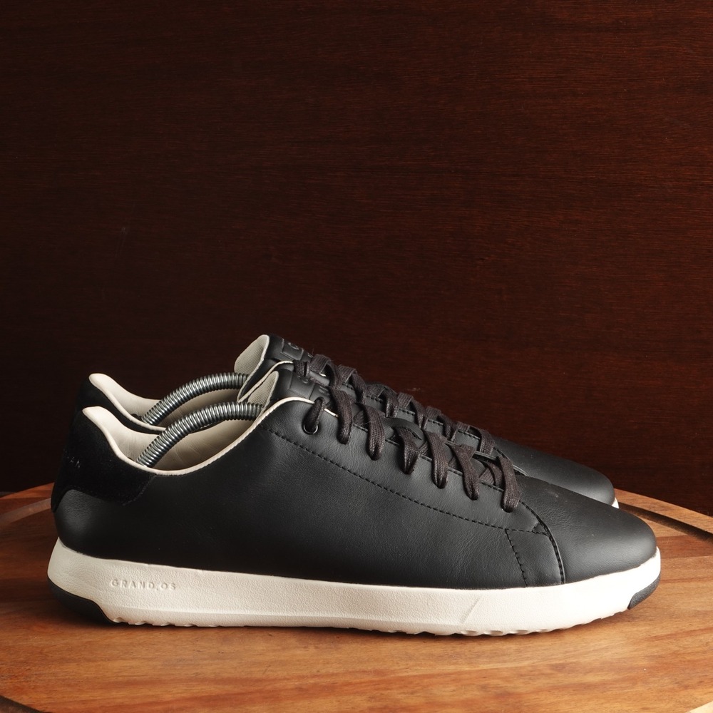 Cole Haan Mens GrandPro Athleisure Black Leather Sneakers Shoes 11W